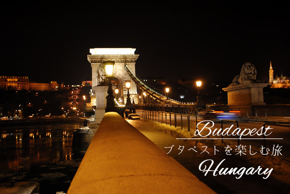 ハンガリー　ブダペストの　鎖橋　ブダ城 Buda Castle