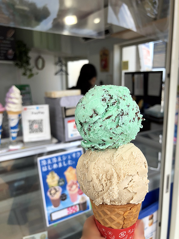 ブルーシール　福岡　百道浜店　チョコミントとロイヤルミルクティー味