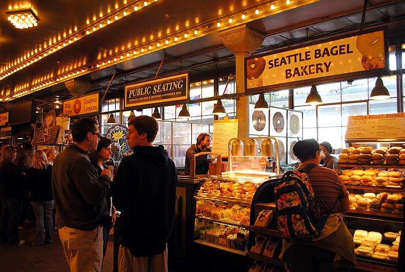 シアトル　パイクプレイス　マーケット　ベーグル Seattle BAGEL BAKERY