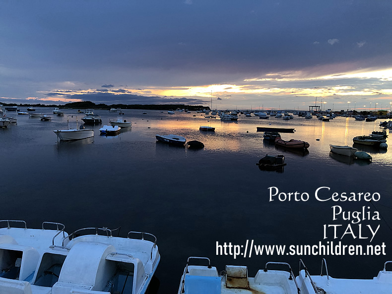 ポルトチェザーレオの海と夕日-porto cesareo boat sunset