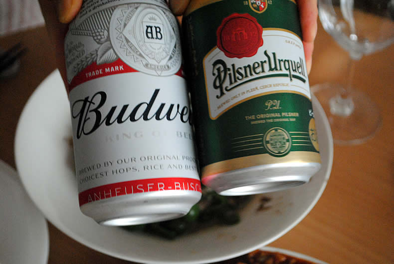 ピルスナービール＆バドワイザー