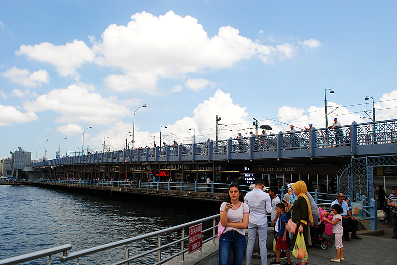 ボスポラス海峡　エミノニュ（Eminönü）　カドキョイ（Kadıköy）フェリー乗り場　金角湾（きんかくわん）のガラタ橋（ガラタばし）