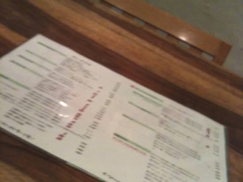 熊本のタイ料理のクェンマイのメニュー表